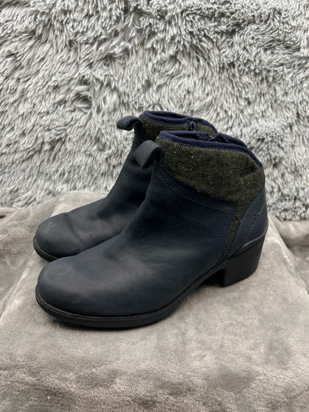 Merrell Boots Womens 8.5 Chateau II Mid Pull Waterproof Leather Blue J000924 Zip